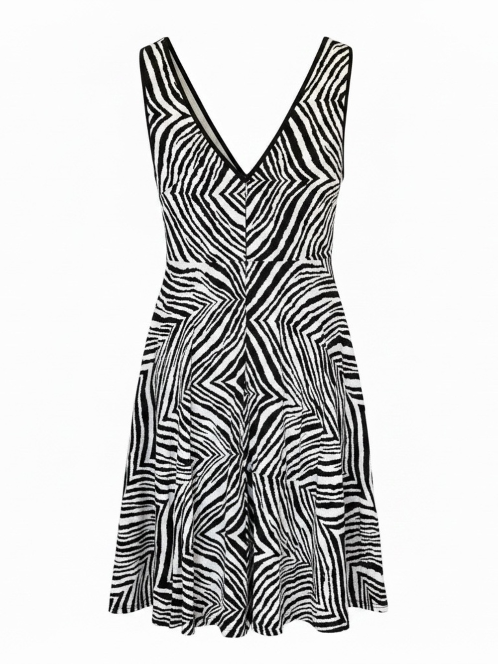 Forever 21 Black & White Zebra-Print Midi Dress